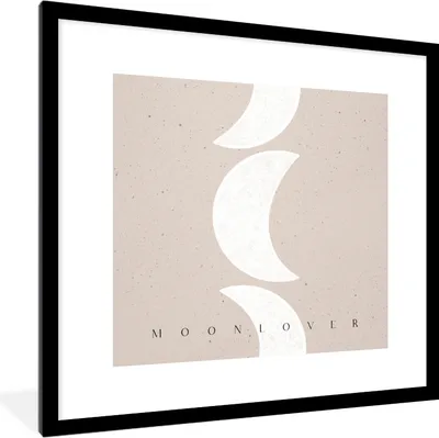 Produktbild von MuchoWow® Gerahmtes Poster Mond - Pastell - Text - Zitate 40x40 cm - Poster mit Schwarzem Bilderrahmen Wandposter Rahmen Foto Bilder - Poster - Plakat im Rahmen