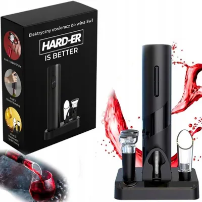 Produktbild von Weinöffner Set 4 in 1, Korkenzieher, Folienschneider, Ausgießer und Vakuumverschluss für Weinflaschen