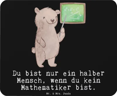Produktbild von Mr. & Mrs. Panda Mauspad Mathematiker Herz - Schwarz - Geschenk, Mouse Pad, computer, Mousepad, Bachelor, Witzig, pc mausunterlage, Spruch, Master, laptop