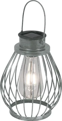Produktbild von Näve Leuchten LED Solarleuchte BALUBO mit LED Platine LED Solarleuchte BALUBO mit LED Platine LED Deko-/Solarleuchte "BALUBO" H: 21,5cm silber, Lampe für den Außenbereich im Asia-Style, aus Metall, Glas und Kunststoff in silber, 15,5 x 15,5 x 21,5 cm, mit LED Platine – mit Schiebeschalter – Dämmerungssensor