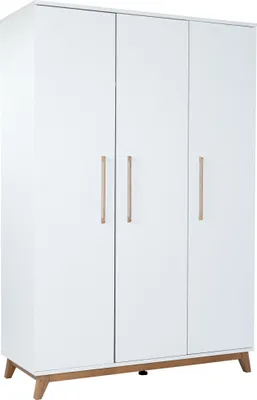 Produktbild von Kleiderschrank Lina 3-türig Soft-Close Massivholz Griffe/Füße