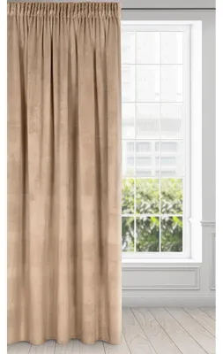 Produktbild von Eurofirany Melanie Vorhang Samt, 140x270 cm, einfarbig, weich, für Wohnzimmer und Schlafzimmer, Dunkelbeige