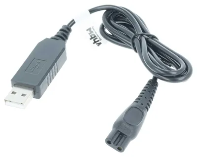 Produktbild von vhbw USB-Ladekabel kompatibel mit Philips Hairclipper 5000, 7000, 9000, HP2843, 3000, HP6408, HP6403, HP6401, HP6400 Rasierer - Netzkabel, 100 cm