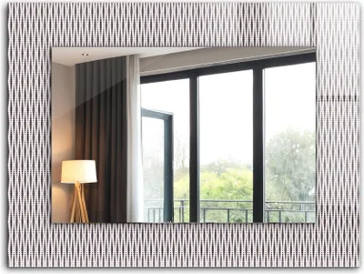 Produktbild von Bedruckter Spiegel - Wandspiegel - Dekorativer - Modern - 80x60 cm - Textilstoffmuster