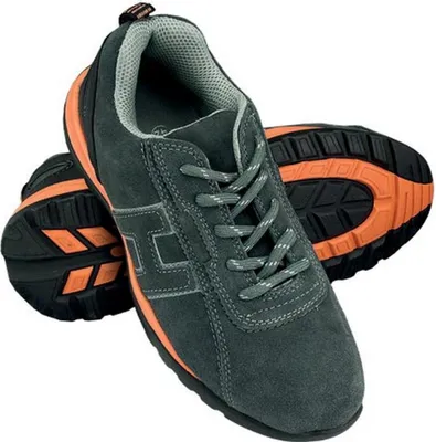 A pair of work shoes.