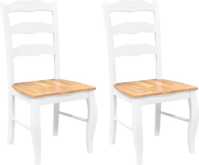 Immagine prodotto di vidaXL Sedie da pranzo 2 pz. Legno massiccio bianco in legno di gomma