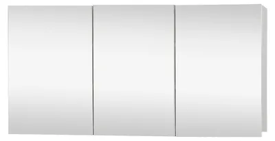 Produktbild von Differnz Brida Spiegelschrank - Badezimmerschrank ausem MDF - 2 Türen mit integriertem Griff - 2 Einlegeböden hinter den Türen - Vormontiert - 50 x 15 x 100 cm - Weiß