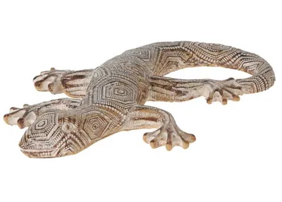 Imagen del producto de Progarden, figura decorativa de jardín, diseño de lagarto, color marrón y blanco, material: poliresina, dimensiones: 11,2 x 18,5 x 2,5 cm