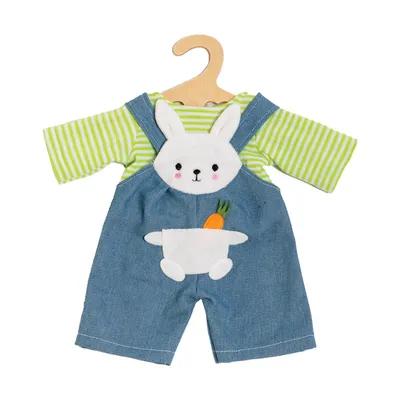 Produktbild von Dolls Latzhose mit gestreiftem Hemd Hase Lou, 28-35 cm