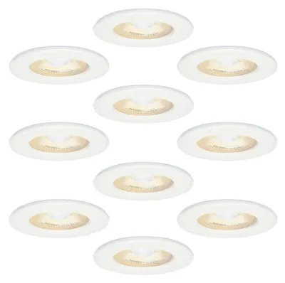 Image de HOFTRONIC - Spot LED encastrable 5W 450lm 2700K IP65 Blanc rond 10 pièces