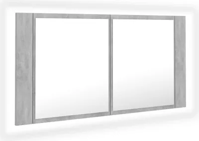 Produktbild von vidaXL LED-Bad-Spiegelschrank Betongrau 90x12x45 cm Acryl