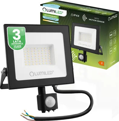 Obrázek produktu pro LUMILED LED reflektor 50W venkovní reflektor 4500Lm venkovní reflektor IP44 odolný proti stříkající vodě 6500K studená bílá reflektor reflektor senzor pohybu