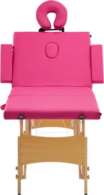 Produktbild von vidaXL Massageliege Klappbar 4-Zonen mit Holzgestell Rosa
