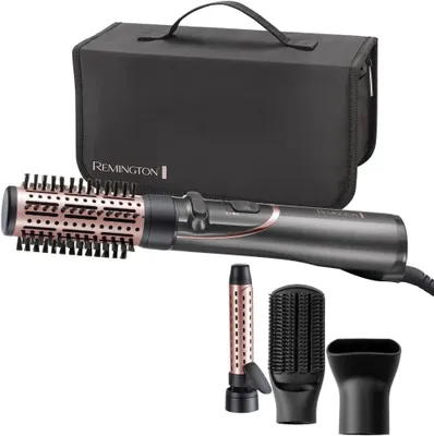 Produktbild von 3-in-1 Warmluftbürste Rotierend mit Ionen-Technologie, 800W Air Styler für Volumen Locken & Glätten, 4 Aufsätze, Keramik-Turmalin Beschichtung