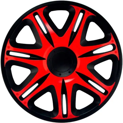 Immagine prodotto di AUTO-STYLE Set copriruota J-Tec copriruota Nascar da 15 pollici nero/rosso