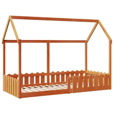 Obrázok produktu pre vidaXL Detská posteľ domček posteľ vosk hnedá 90x200 cm borovica