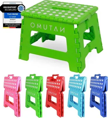 Productafbeelding van Opvouwbaar klapkrukje voor kinderen - Opstapkruk 22 cm groen - Licht, antislip - Badkamer, toilet, keuken, tuin