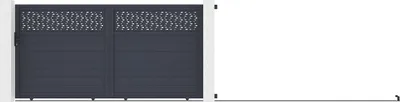 Zdjęcie produktu dla Aluminiowa brama przesuwna półotwarta z wzorami B374 x H180 cm – antracyt – BAZIO