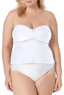Productafbeelding van Dames tankini, model Catalina Standard-Bandeau, met een getwiste voorkant, wit/opulent