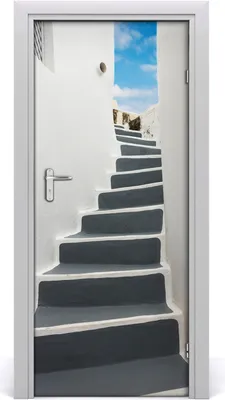 Produktbild von Tulup Türaufkleber 85x205 cm Dekorative Aufkleber Selbstklebend Wasserdichte Tapete Abnehmbar Schlafzimmer Wohnzimmer Wohnkultur - Santorini Griechenland