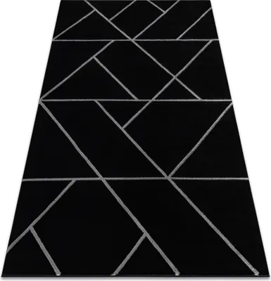 Produktbild von Exklusiv EMERALD Teppich 7543 glamour, stilvoll geometrisch schwarz / silber  Schwarz 80x150 cm