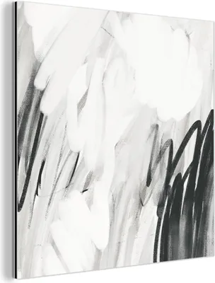 Obrázek produktu pro Nástěnná dekorace Kovový kovový obraz Wall Art 90x90cm Umění - abstraktní - šedá Muchowow Hliníkové obrazy