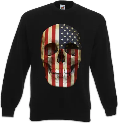 Produktbild von Urban Backwoods USA Stars Skull, Sweatshirt, Farbe: Schwarz, Größe: XL