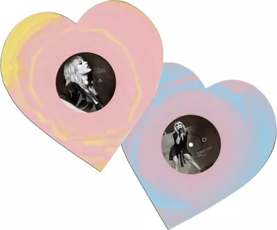 Produktbild von Taylor Swift Lover (Live From Paris) Heart Shaped Vinyl - Pink & Blue