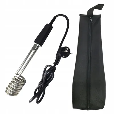 Produktbild von Tauchsieder 2,0 kW 2000 W 230V aus EDELSTAHL Reisetauchsieder Taucherhitzer Wasserkocher Reise Taucherhitzer Reisewasserkocher (mit Tasche)