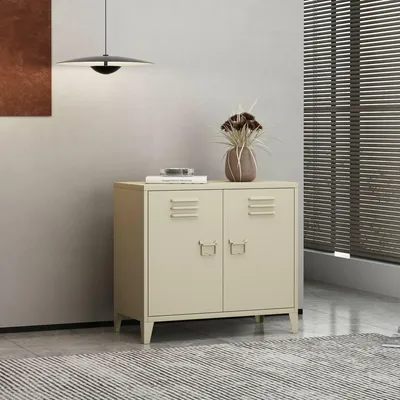 Image de Conco - Buffet, 80x40x73h cm Blanc Crème, une Étagère