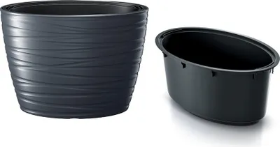Image de Květináč  MAZE oválný s vkladem 58,5 cm - barva: antracit
