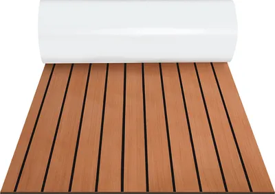Produktbild von Yakimz Bodenbelag Matte Deck Teppich EVA Schaum Teak Yacht Selbstklebend Fußboden Deck Matte Braun 240x90cm