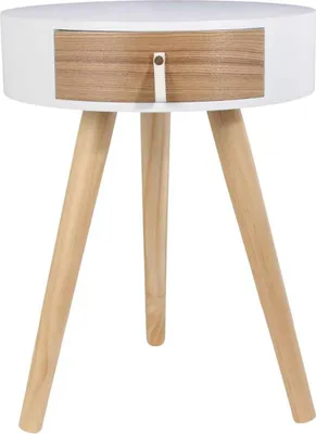 Obrázek produktu pro HowHomely | Noční stolek - 48 cm - kulatý - bílý
