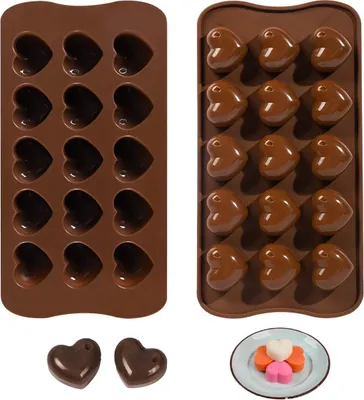 Produktbild von Silikon Chocolademold - Hartvormig - Anti-aanbaklaag - Braun - Für Schokolade, Süßigkeiten, Eisschalen
