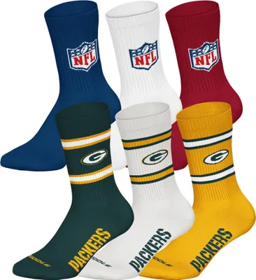 Produktbild von NFL Uni Socken, 6er Pack - NFL Teams, 6Pack Crew Socks, Football, Logo, Baumwollmischung Green Bay Packers/Mix 39-42