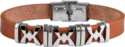 Produktbild von Akzent Echtlederarmband mit Edelstahldetails