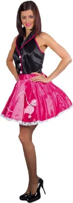 Produktbild von M210120-XL schwarz-pink Damen Boogie Woogie Partykleid Gr.XL