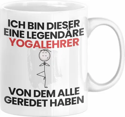 Produktbild von Yogalehrer Geschenk Tasse Lustige Geschenkidee Geburtstag für Yogalehrer Ich Bin Dieser Legendäre Yogalehrer Von Dem Alle Geredet Haben Kaffee-Becher (Weiß)