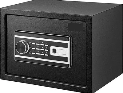 Image de Coffre-fort électronique - Empreinte digitale - Coffre-fort ignifuge - 48 L - Cylindre électronique - Combinaison à chiffres - 2 clés de secours - Acier - 35 x 30 x 40 cm - Noir