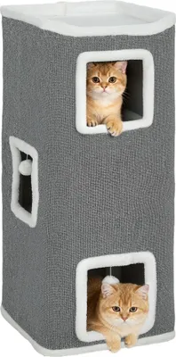 Produktbild von PawHut Kratztonne 100 cm Hoch 41 x 41 cm vierstöckige Katzentonne mit Spielball
