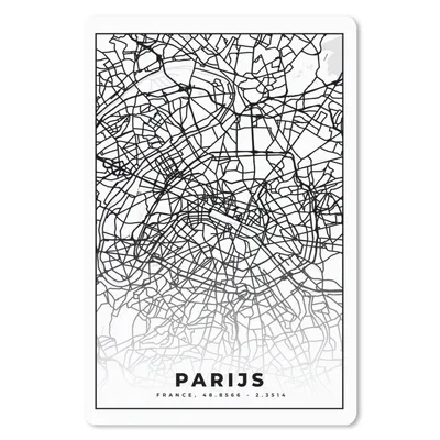 Produktbild von MuchoWow® Mauspad Mousepad Paris - Stadtplan - Schwarz und weiß - Karte 40x60 cm - Mousepads - Maus Mat - Pad - Mausunterlage - Schreibtisch Accesoire