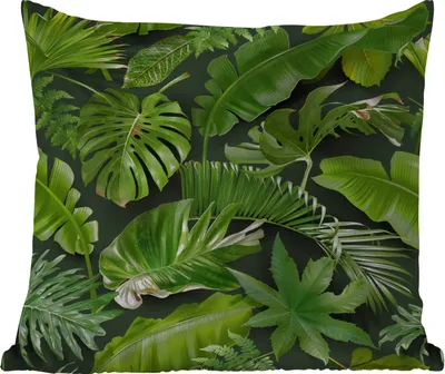 Produktbild von MuchoWow® Outdoor Kissen - Muster - Tropisch - Blätter - Jungen - Mädchen - Kinder - Kind - 50x50 cm - Wetterfest - Lounge Kissen - Komfortabel - Kissen mit Bild