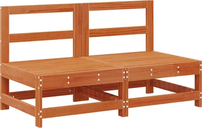 Produktbild von vidaXL Garten Mittelssofa Massives Kiefernholz Wachsbraun