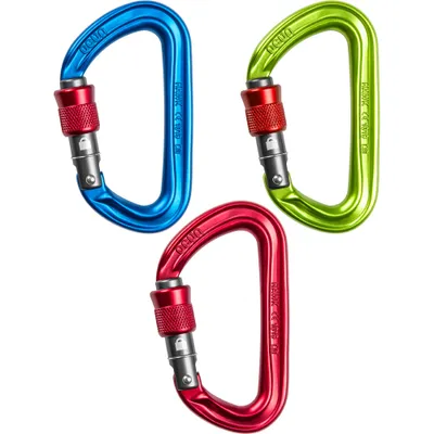 Immagine prodotto di Hawk Screw Confezione da 3 moschettoni Ocun, Basic