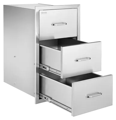Immagine prodotto di Cassetti per cucina da esterno: isola con tre cassetti per barbecue, 42 x 74 x 52 cm