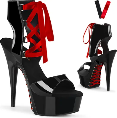 Produktbild von DELIGHT-600-14FH Damen Sandale von Pleaser, Schwarz EU 43, US 13