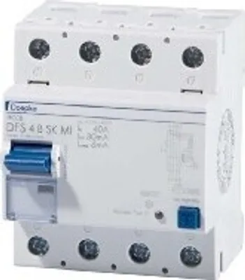 Produktbild von Doepke FI-Schutzschalter Typ B 4-polig, 40A, 30mA, 6mA DC N links DFS4 040-4/0,03-B SK MI allstromsensitiv