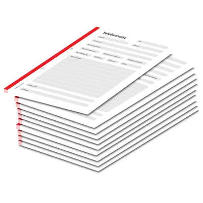 Produktbild von PRICARO Telefonnotizblock, A5 gelocht, rot, 10 Stück