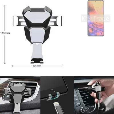 Produktbild von K-S-Trade Lüftungshalterung kompatibel mit ZTE Axon 30 Pro kompakte Handy-Halterung Lüftungsschlitz Lüftungsgitter Autohalterung KFZ Auto-Halterung