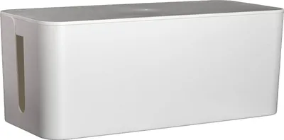 Obrázok produktu pre Plastový box na káble Intirilife v bielej farbe - 32 x 13,6 x 12,7 cm - box na káble, organizér na ukrytie káblov a zásuvkových líšt